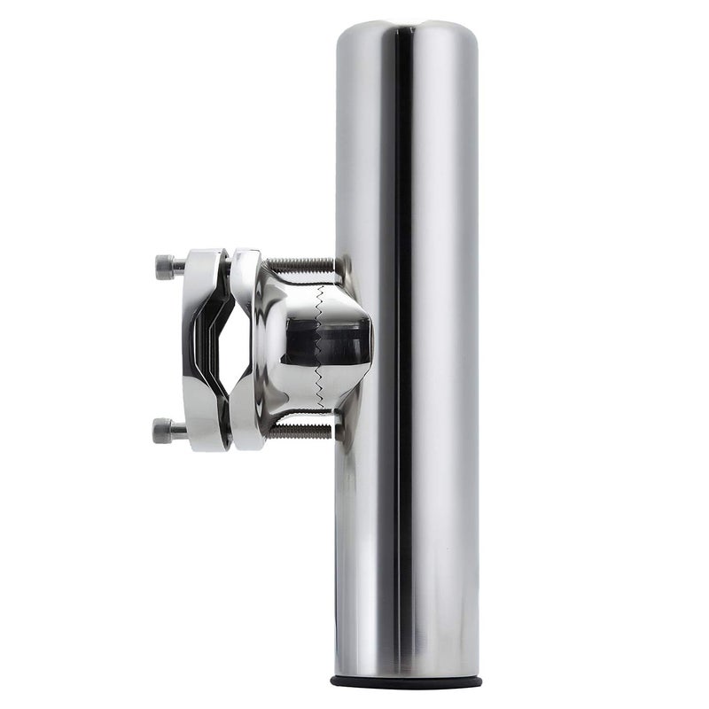 Manifish Stainless Steel Clamp on Fishing Rod Holder, 360 Degree Adjustable Fishing Pole Holder, Rail Mount Rod Holder for Rails 1-1/4â€ to 2â€ - Image 1